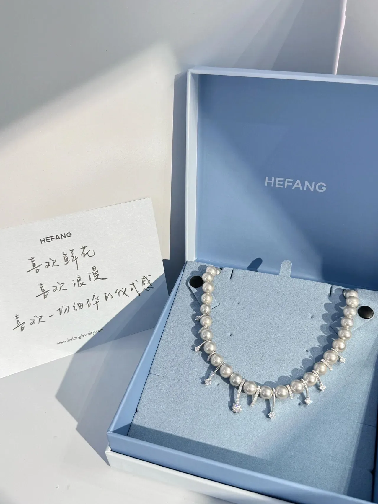 HEFANG Pearl and Diamond-Accent Drop Pendant Necklace 8