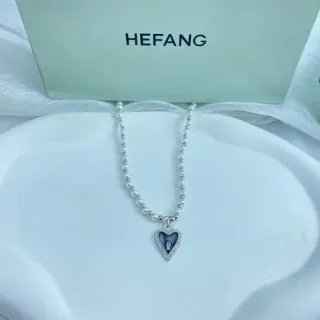 HEFANG Collier de perles avec pendentif de cœur