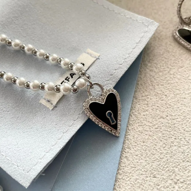 HEFANG Pearl Strand Heart Pendant Necklace 6