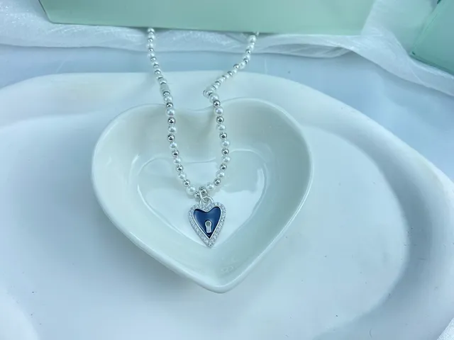 HEFANG Pearl Strand Heart Pendant Necklace 9
