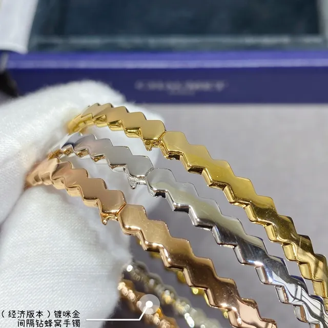 Hexagonal Honeycomb Pavé Stone Link Bracelets 2