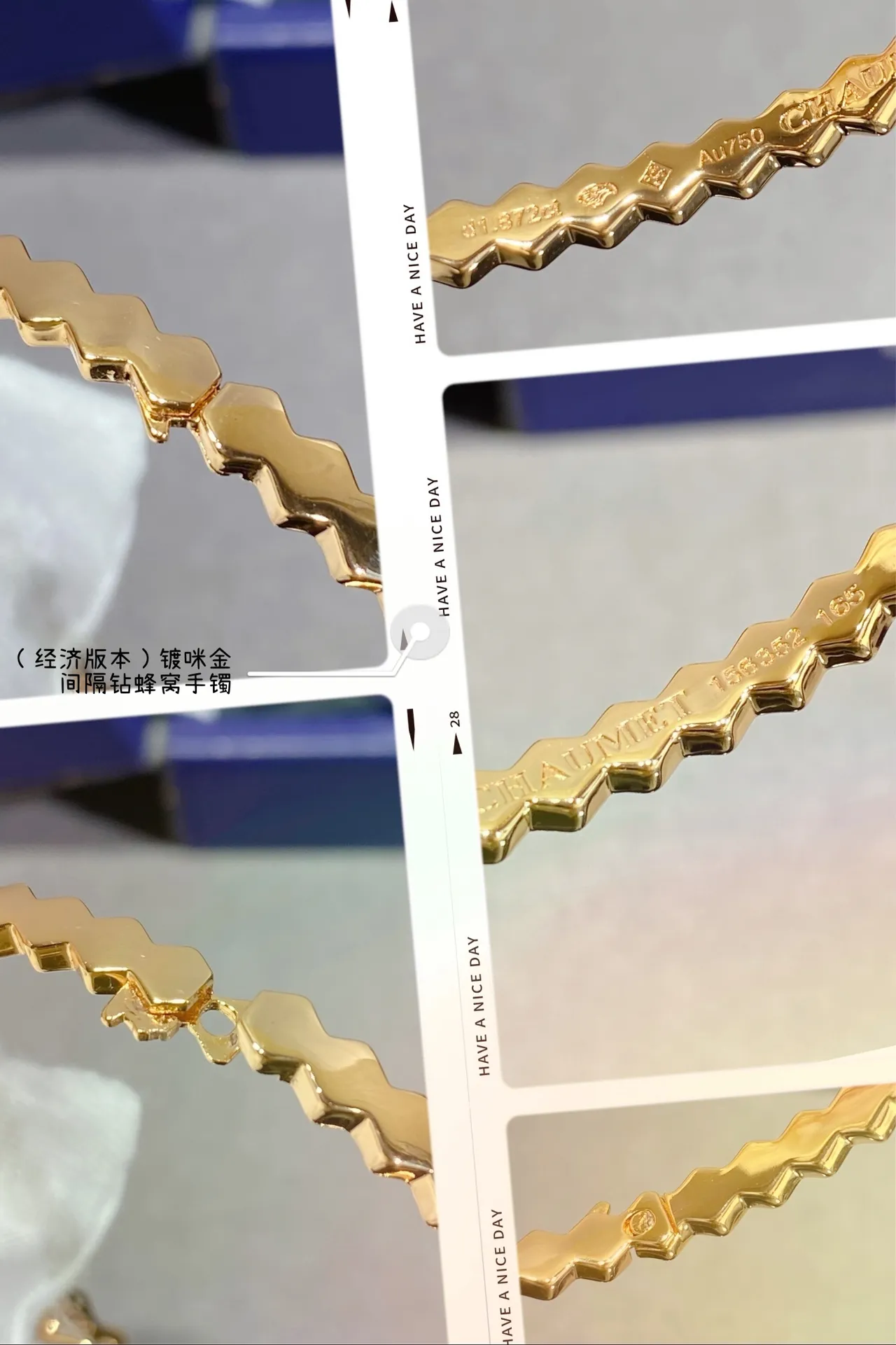 Hexagonal Honeycomb Pavé Stone Link Bracelets 3
