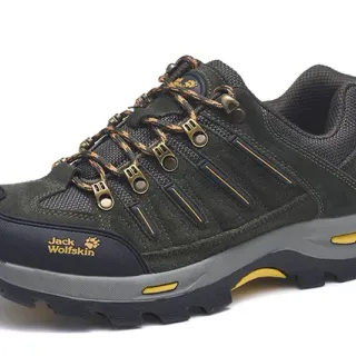 Jack Wolfskin Army Green Black Olive Suede And Mesh Upper Rubber Toe Cap Hiking Boots