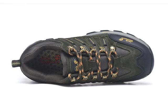 Jack Wolfskin Army Green Black Olive Suede And Mesh Upper Rubber Toe Cap Hiking Boots 14