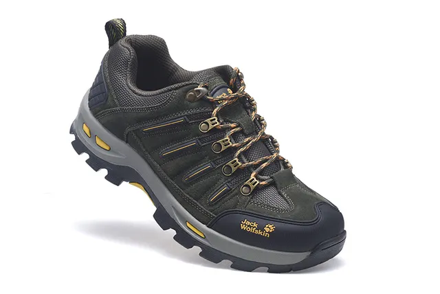 Jack Wolfskin Army Green Black Olive Suede And Mesh Upper Rubber Toe Cap Hiking Boots 15