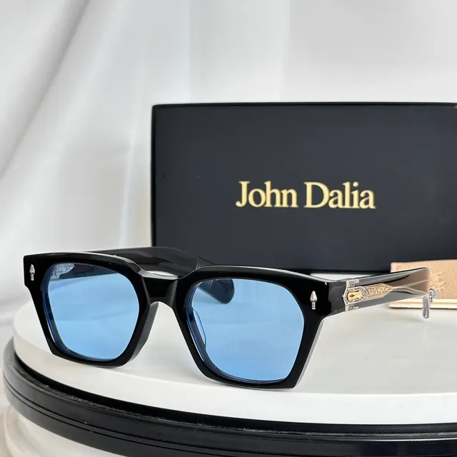 John Dalia Angular Squared Black Acetate Sunglasses 4