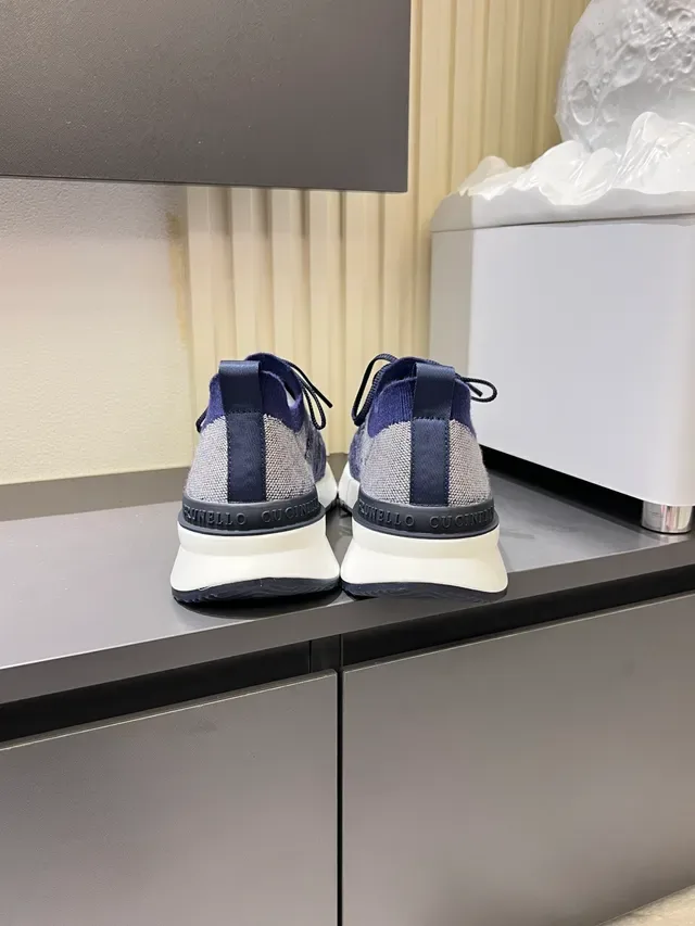 Knit Upper Sock-Fit Two-Tone Blue Lifestyle Sneakers 2