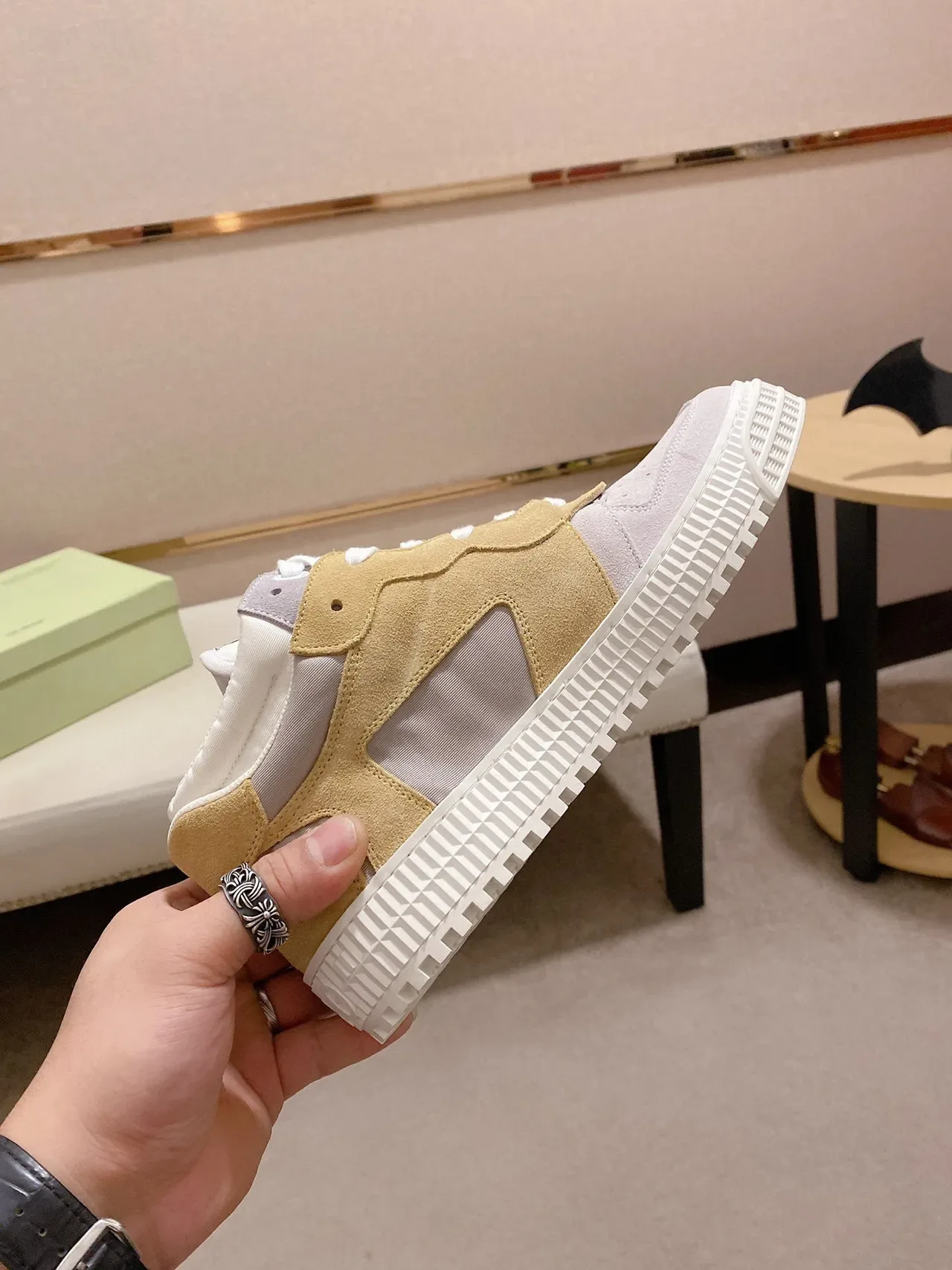 Lavender and Tan Panelled Strap Detail Lifestyle Sneaker 6