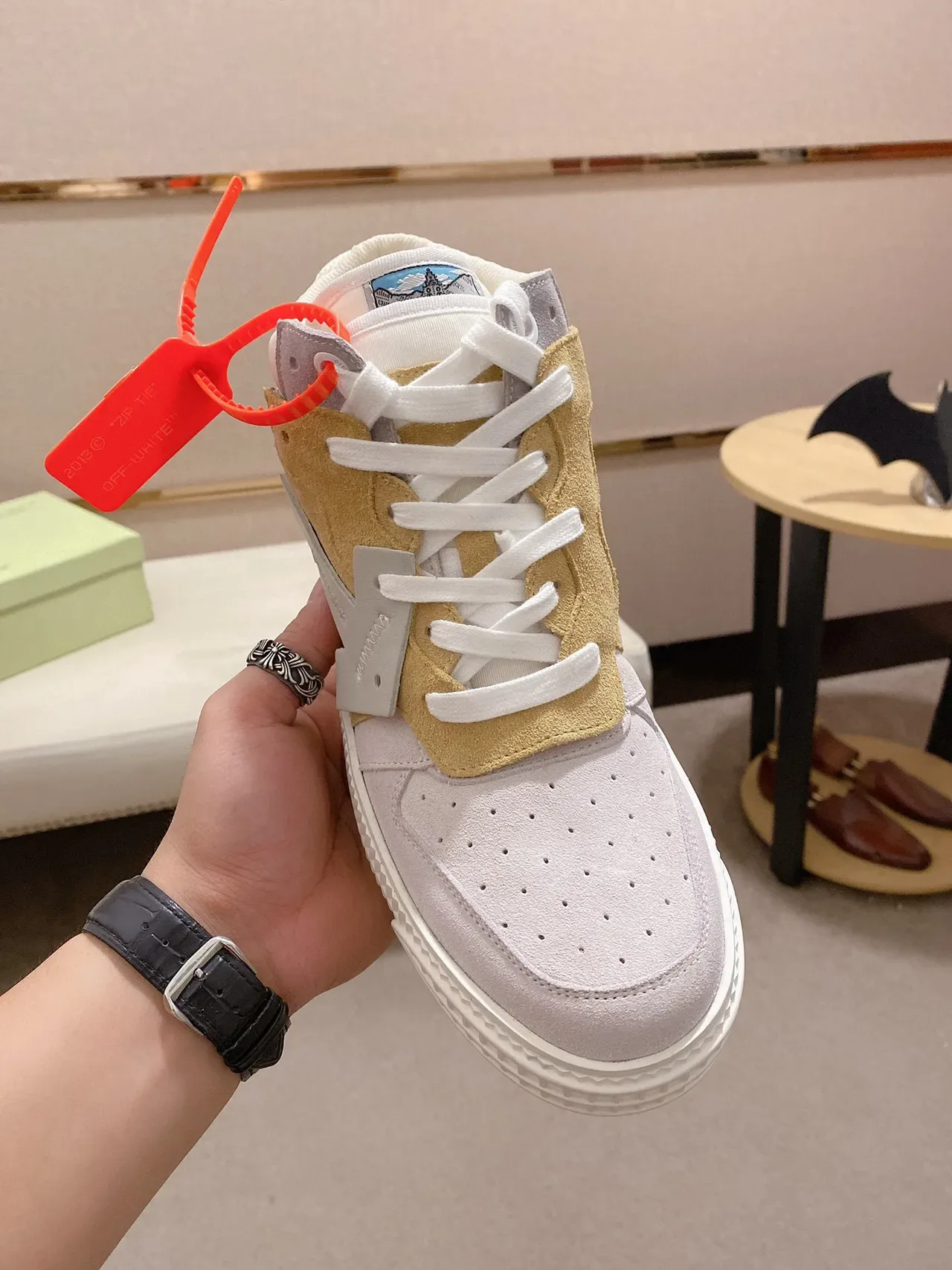 Lavender and Tan Panelled Strap Detail Lifestyle Sneaker 8