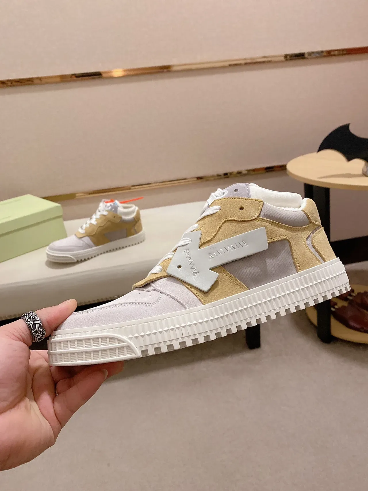Lavender and Tan Panelled Strap Detail Lifestyle Sneaker 9