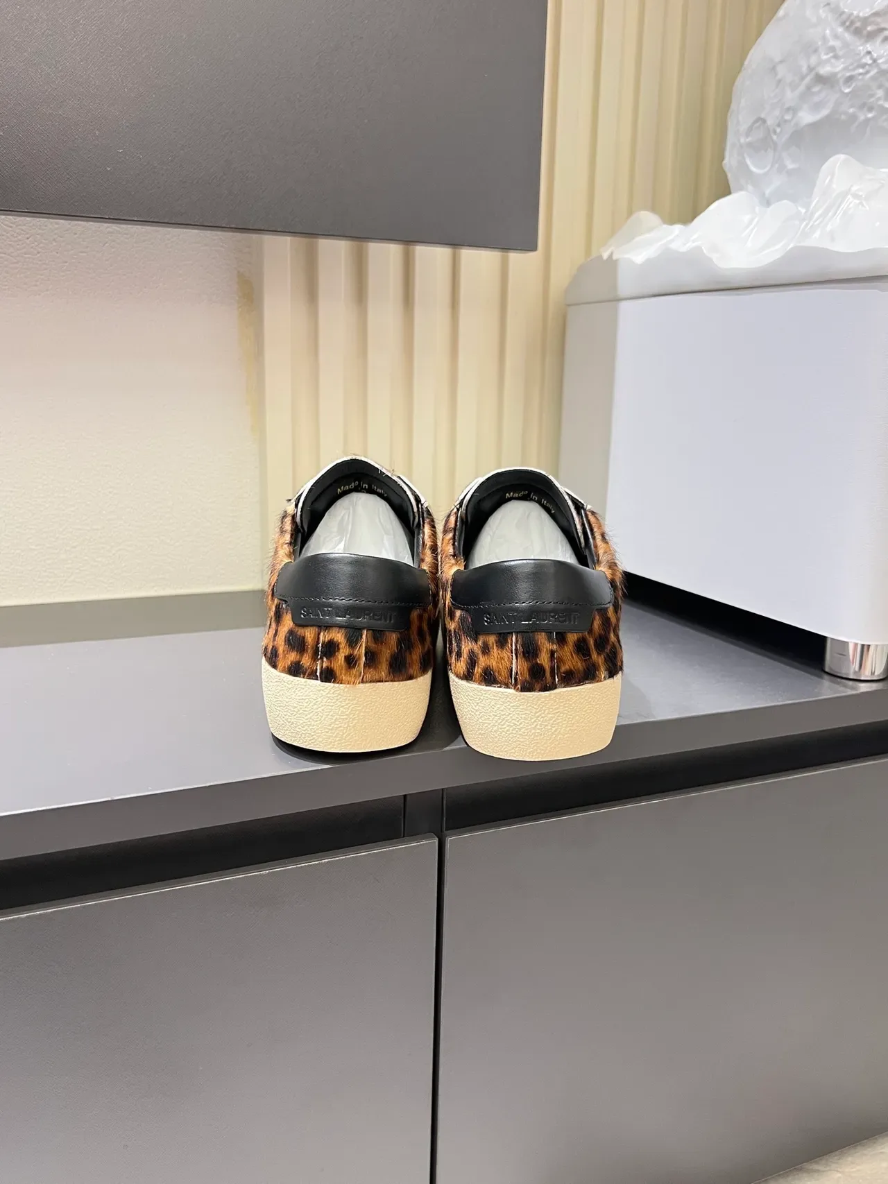Leopard-Print Haircalf Low-Top Lace-Up Sneakers 2