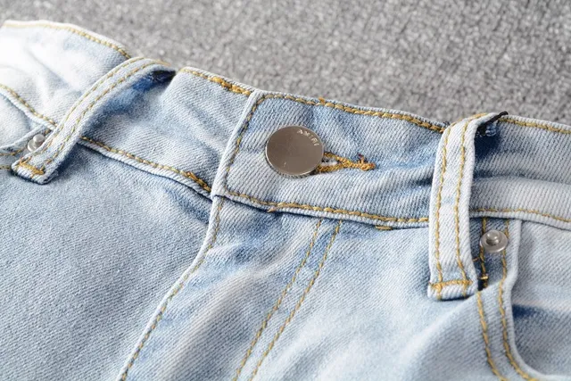 Light-Wash Distressed Slim-Fit Ripped Jeans 13