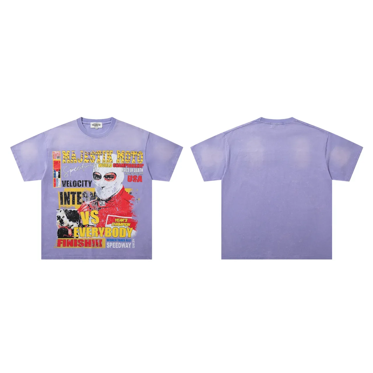 MAJESTIK Graphic Print Lavender Oversized T-Shirt 2
