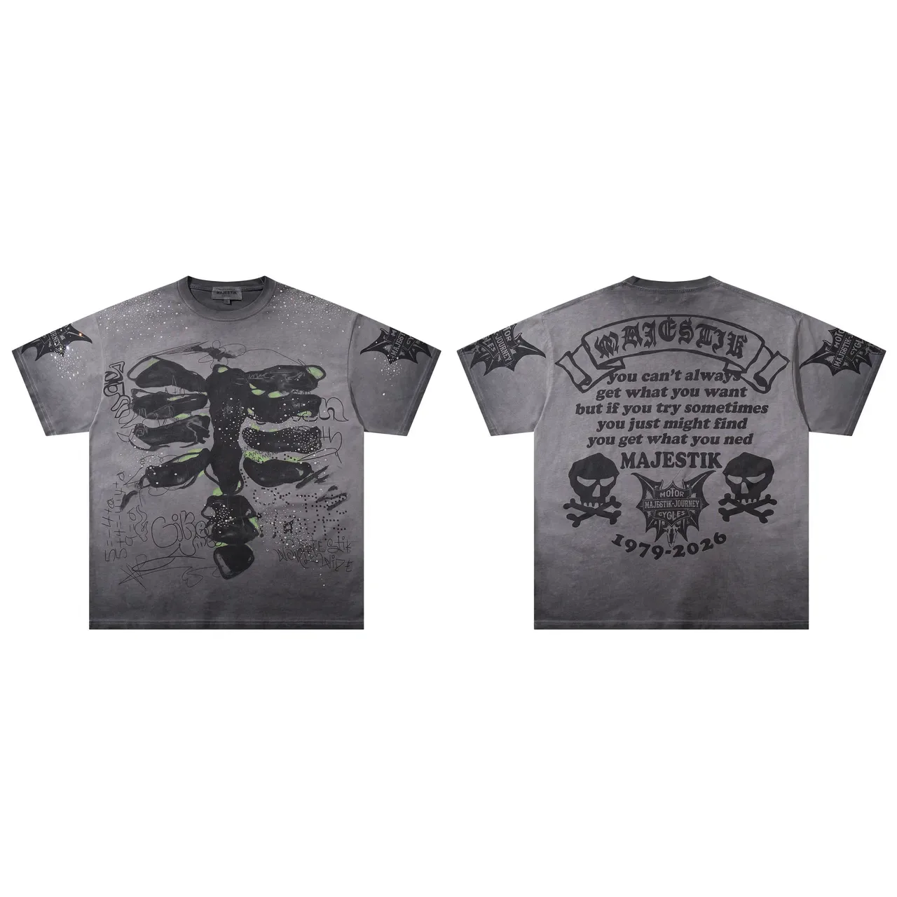 MAJESTIK Graphic-Print Rhinestone-Embellished Oversized T-Shirt 2