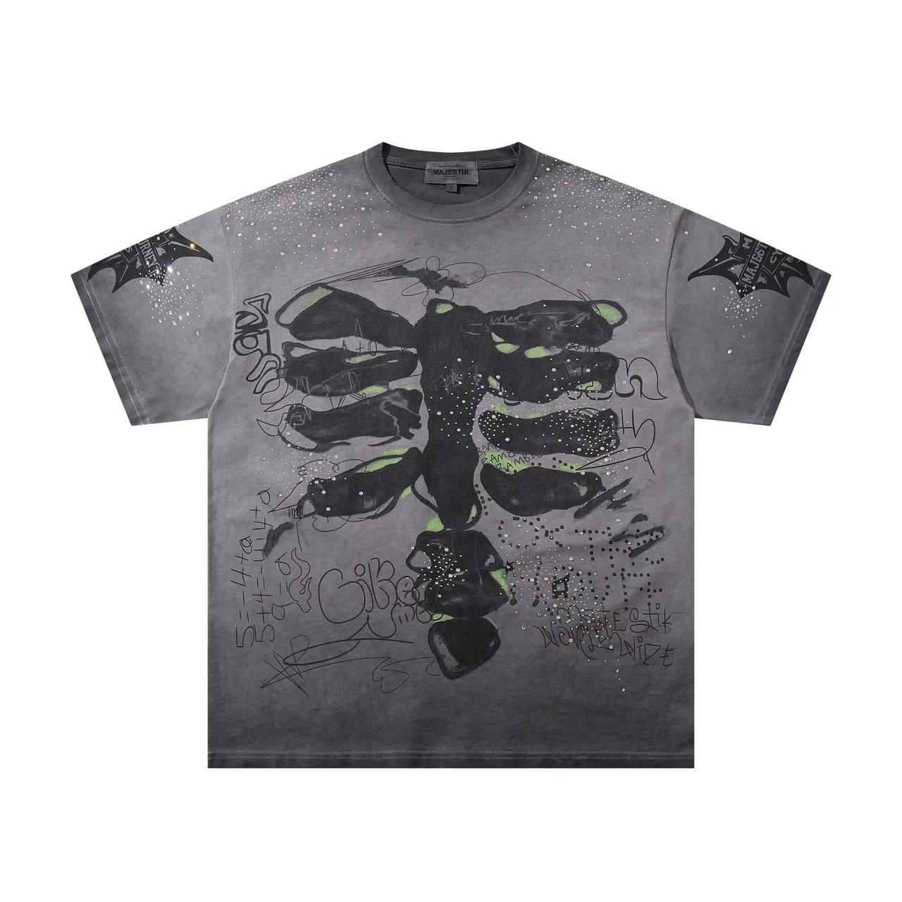MAJESTIK Graphic-Print Rhinestone-Embellished Oversized T-Shirt 3