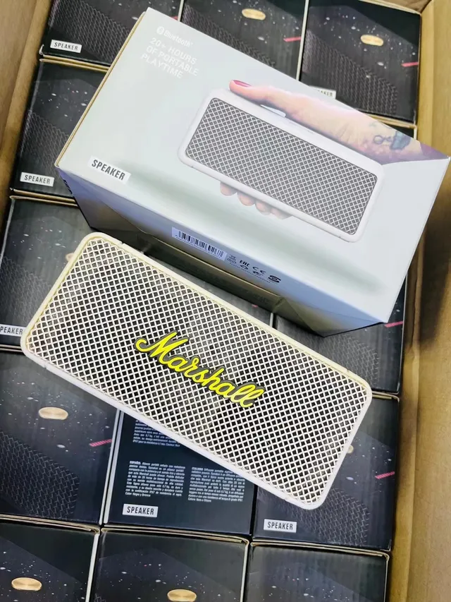 سماعة Marshall بيج ذهبي شكل مستطيل مضغوطة بنمط الماس شبكة معدنية 6