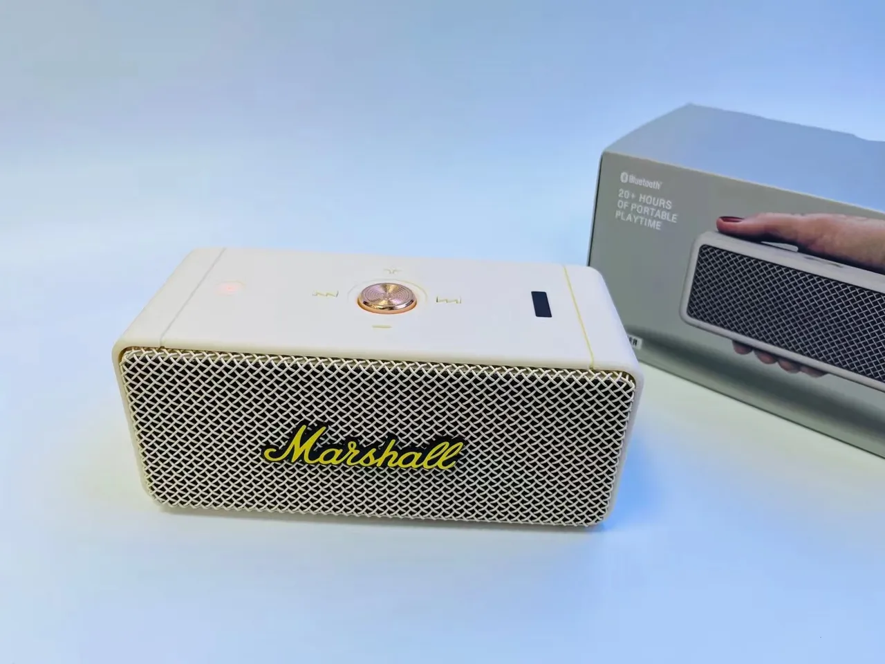 سماعة Marshall بيج ذهبي شكل مستطيل مضغوطة بنمط الماس شبكة معدنية 10