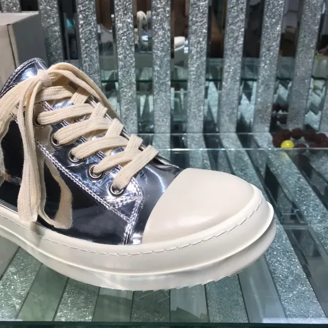 Metallic Silver and Cream Toe Cap Lifestyle Sneaker 7