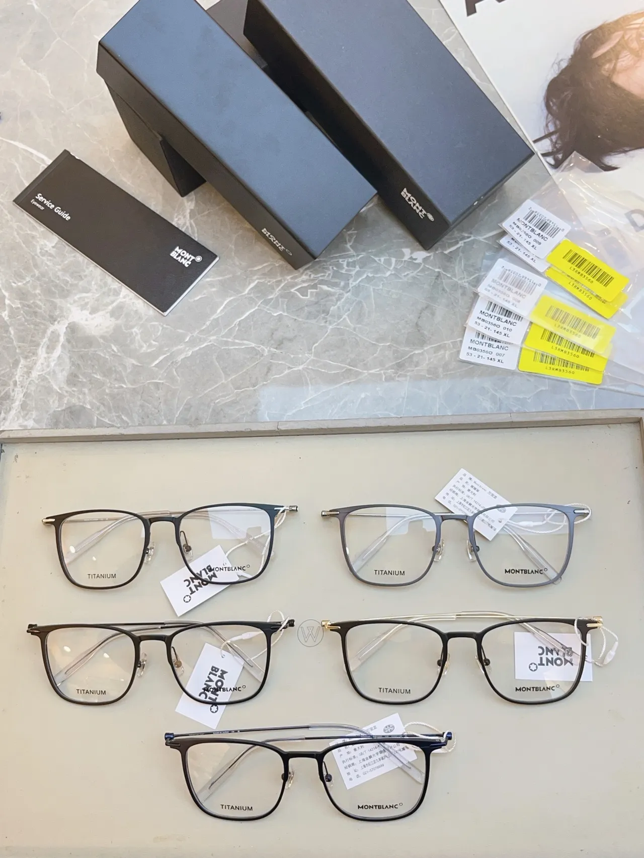 Montblanc retangular full-rim two-tone óculos ópticos 8