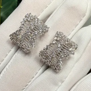 Multi-Row Pave Cubic Cluster Stud Earrings