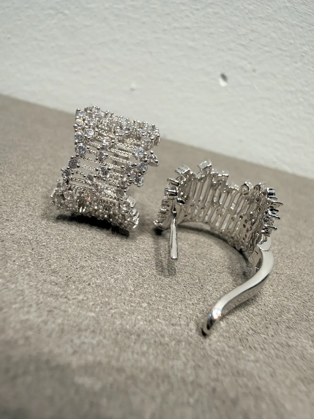 Multi-Row Pave Cubic Cluster Stud Earrings 6