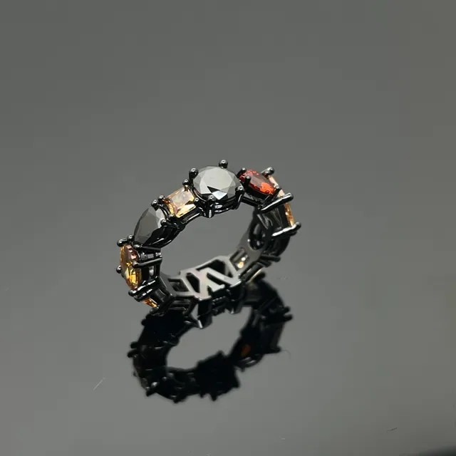 Multi-Stone Prong-Set Geometric Ring 2