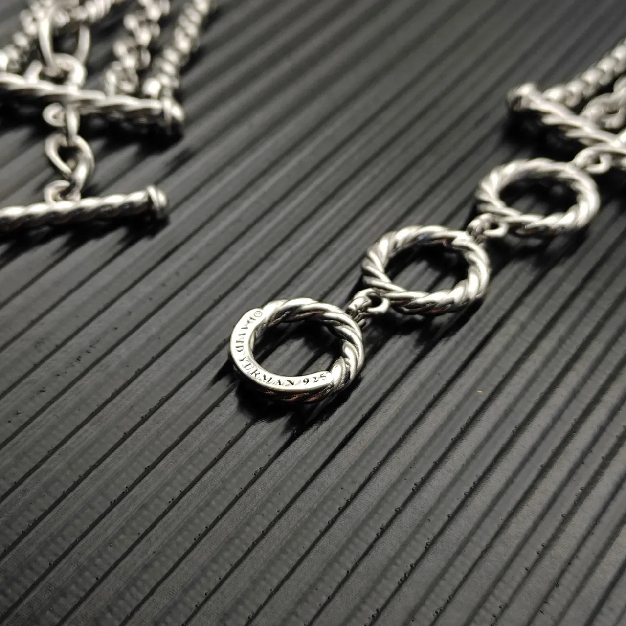 Multi-Strand Layered Chain Toggle Clasp Two-Tone Necklace 6
