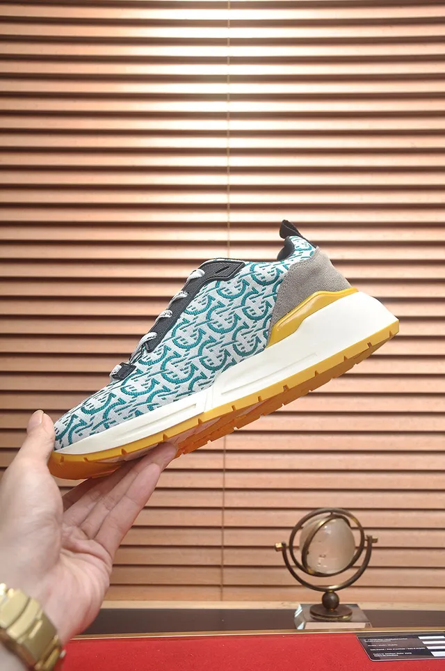 Multicolor Green Patterned Textile Upper Circular Lime Logo Sneakers 5