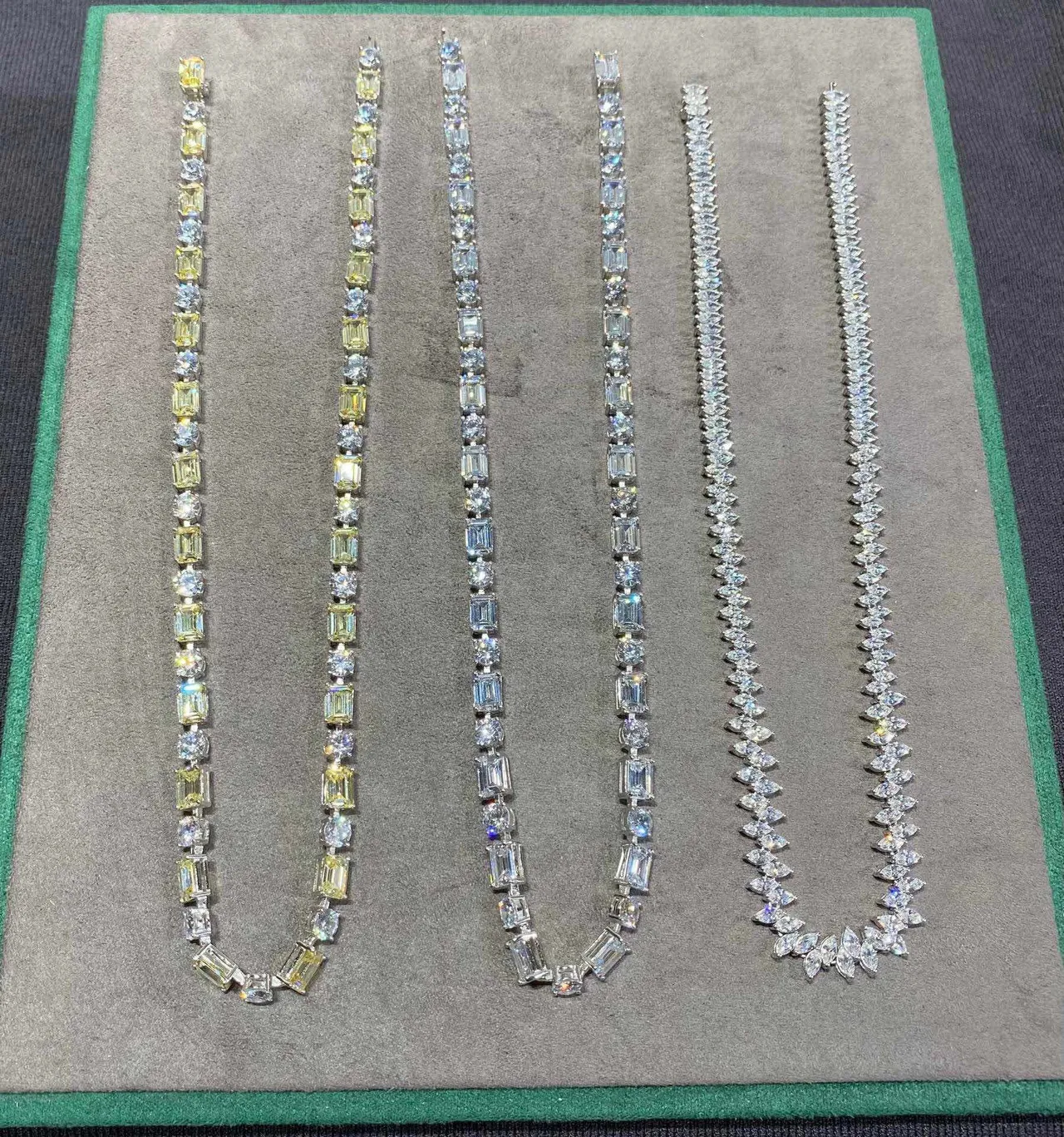 Multicolor Silver Gemstone Pendant Halo Setting Necklace 5