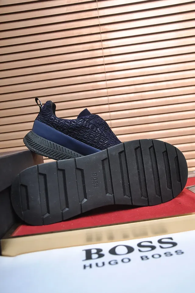 Navy and Black Slip-On Embossed Monogram Lifestyle Sneaker 3