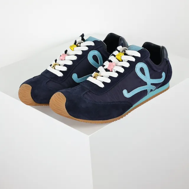 Navy and Light Blue Embroidered Monogram Lifestyle Sneakers 2