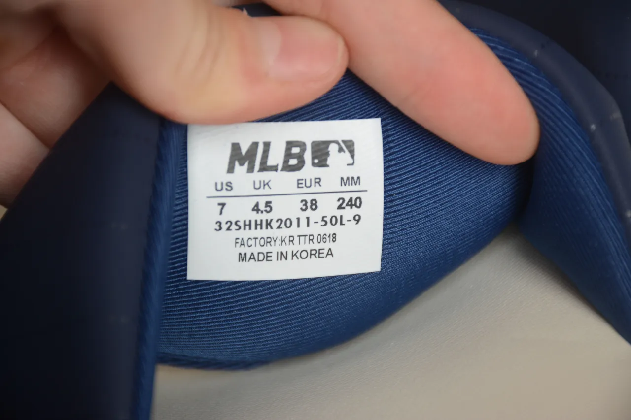 Navy Quilted Strap Off-White Molded Sole Slide Slippers 4