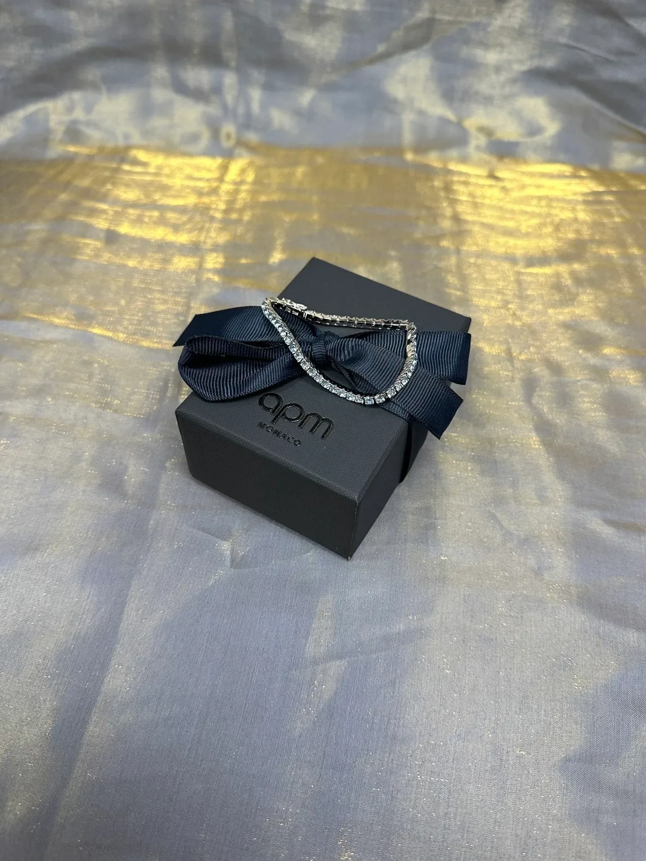 Navy Silver Channel-Set Full Eternity Bracelet 4