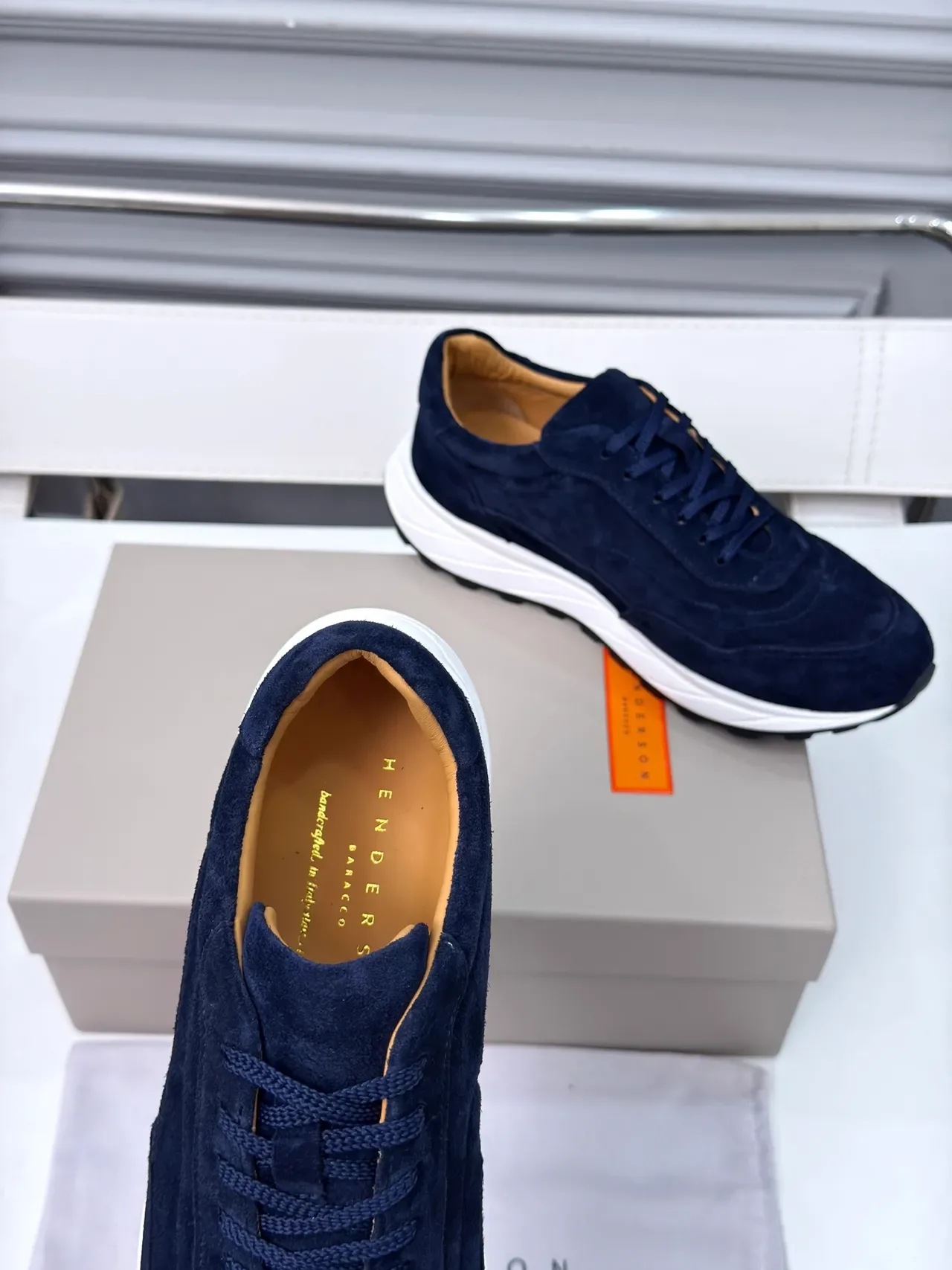 Navy Suede Chunky Sole Lifestyle Sneaker 3