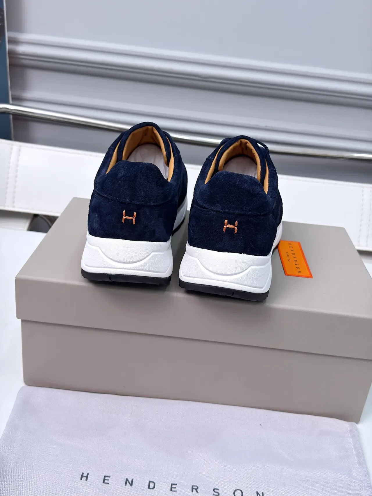 Navy Suede Chunky Sole Lifestyle Sneaker 4
