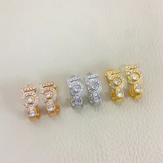 Numeric '5' Pavé Crystal Huggie Hoop Earrings