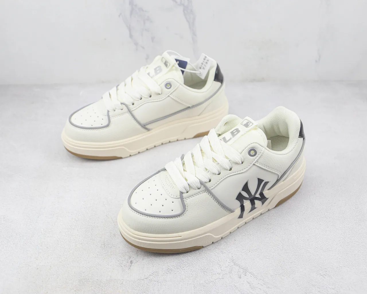 Off-White Cream and Black NY Logo Platform Sneaker 4