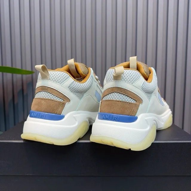 Off-White Cream Tan Blue Chunky Sneakers 2