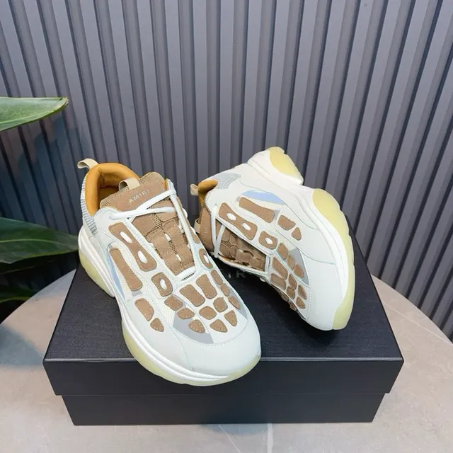 Off-White Cream Tan Blue Chunky Sneakers 5