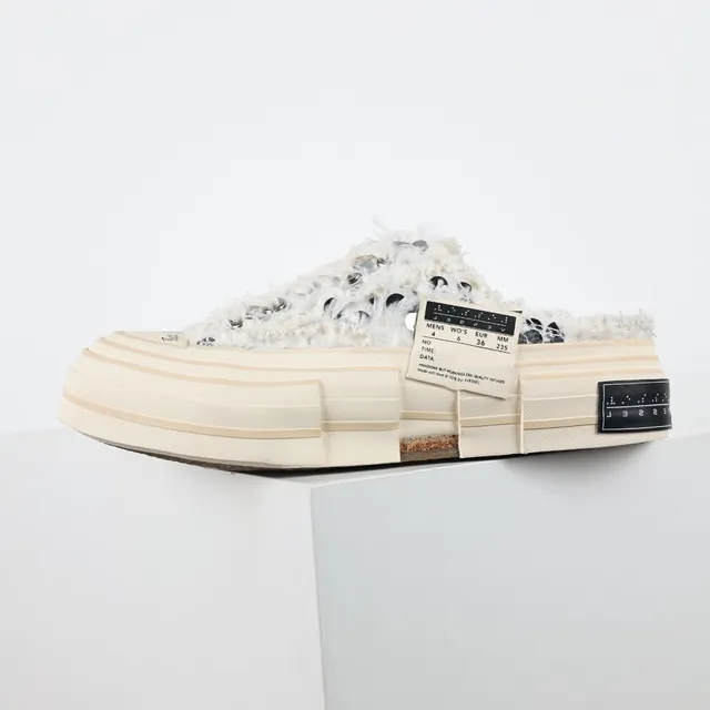 Off-White Fuzzy Bouclé Slip-On Mule Casual Shoes 9