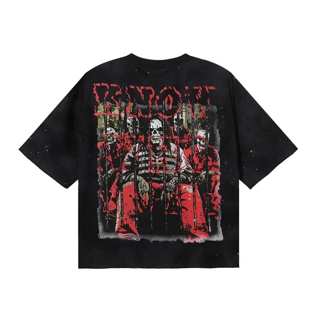 Olive Green Distressed Prison Graphic Oversized T-Shirt 4