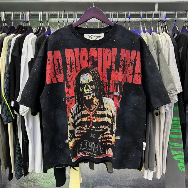Olive Green Distressed Prison Graphic Oversized T-Shirt 10
