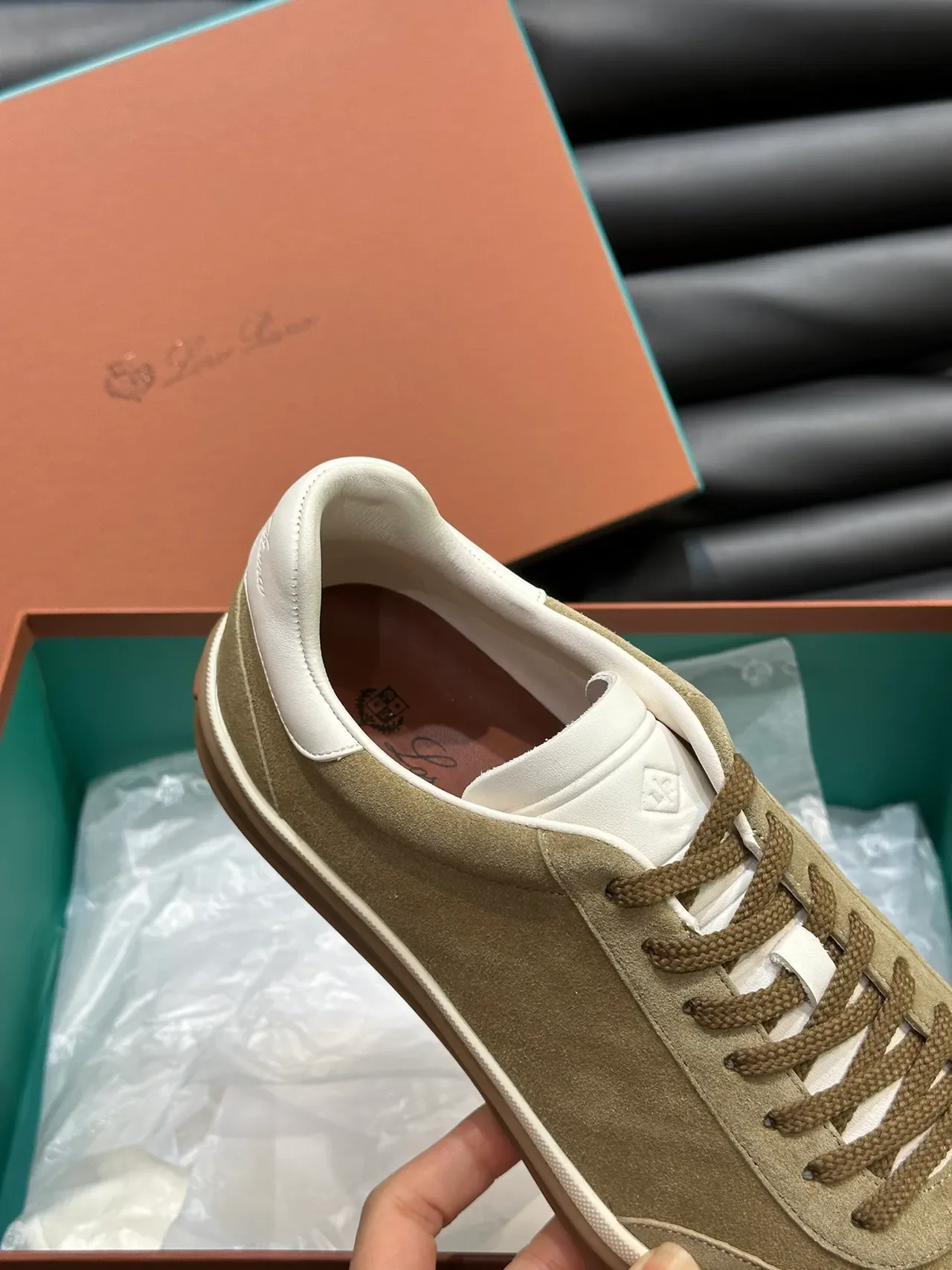 Olive Suede Low-Top Lifestyle Sneakers 3