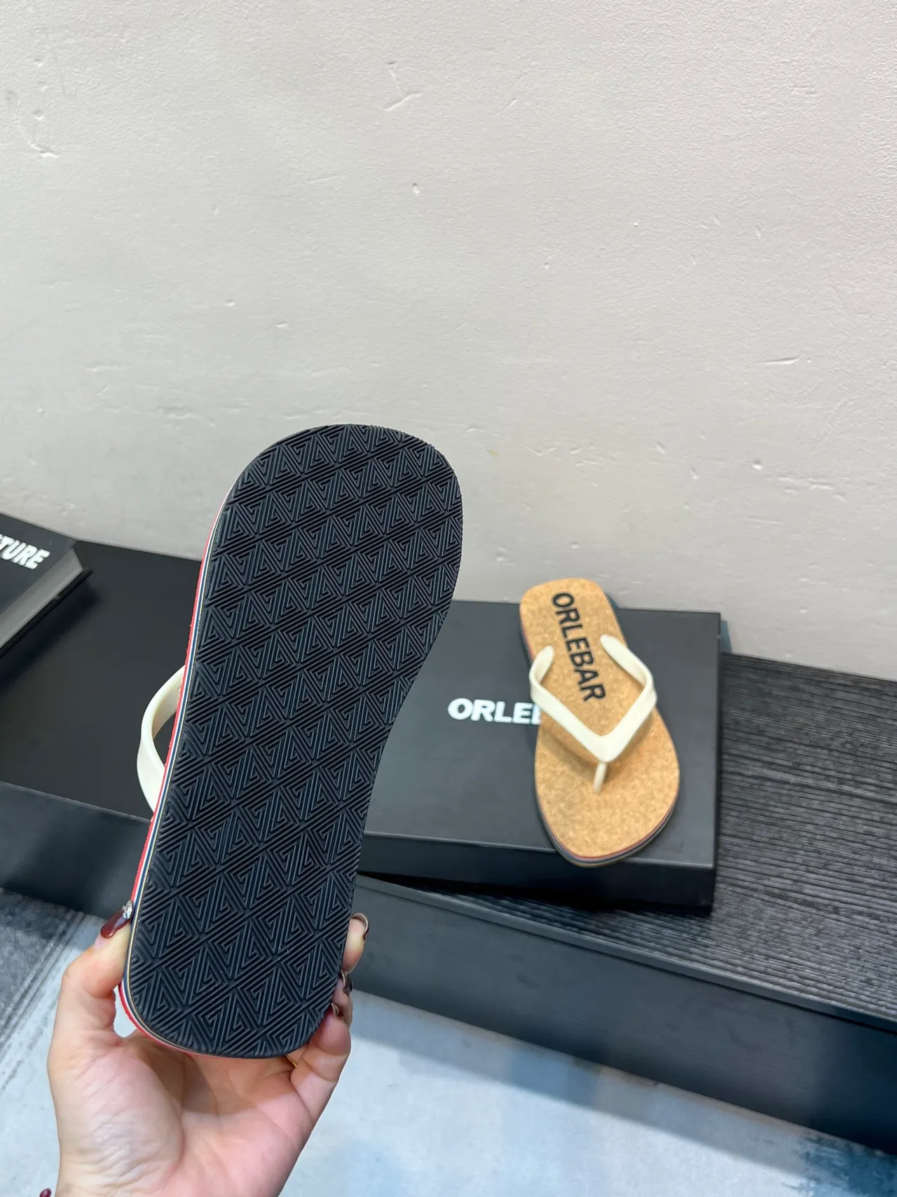 ORLEBAR Cork Footbed Flip-Flop Slippers 9