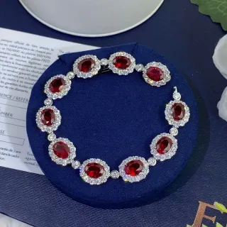 سوارة هالو حجر أحمر بيضاوي