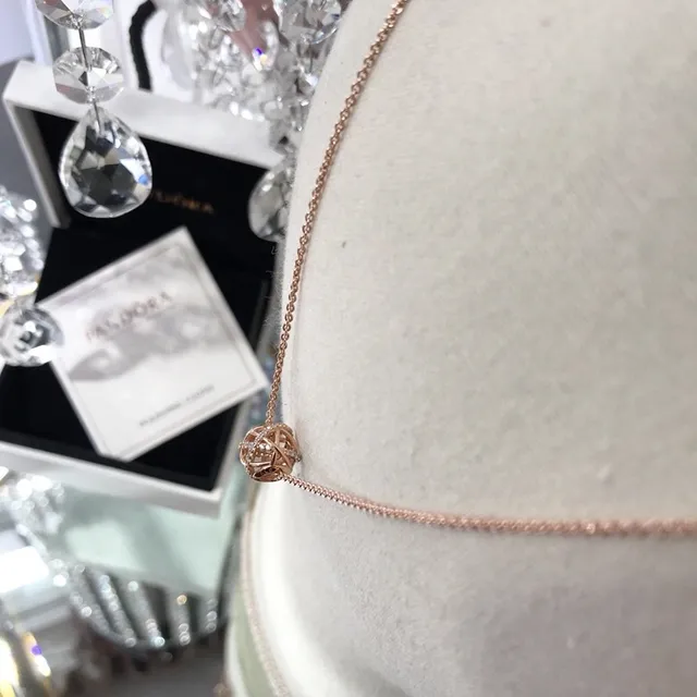 Pandora Rose Gold-Tone Crystal Knot Pendant Necklace 8