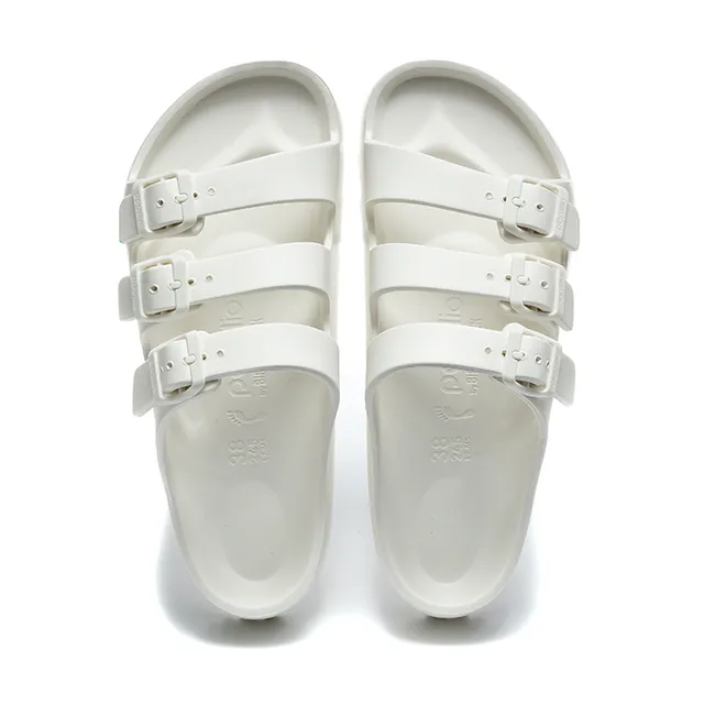 Papillio Three-Strap Buckle White Casual Sandal 2