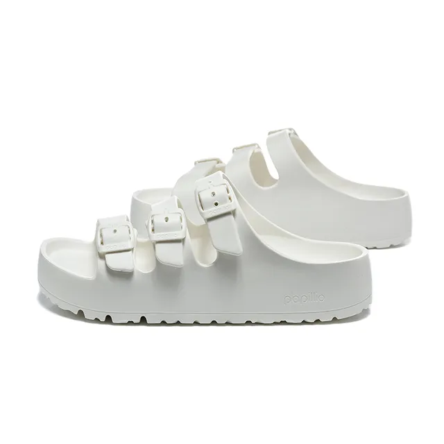 Papillio Three-Strap Buckle White Casual Sandal 3