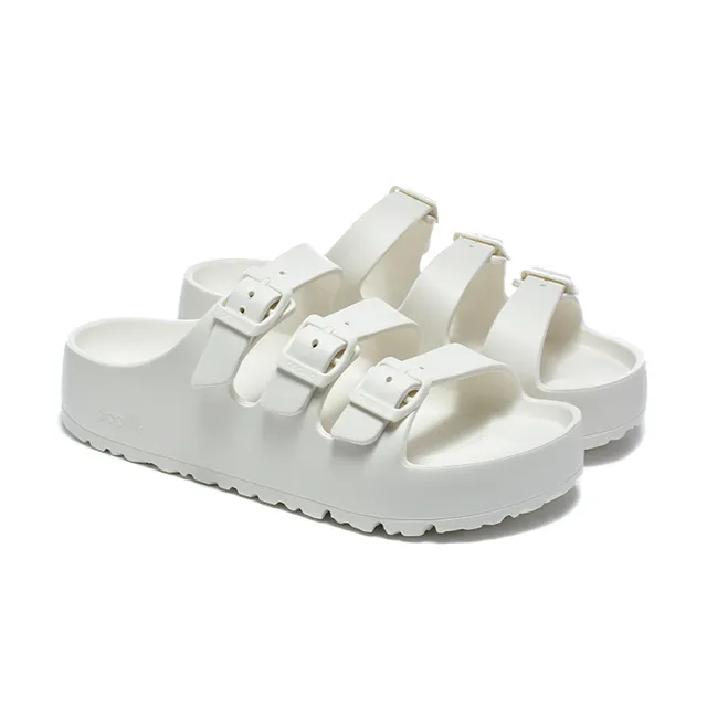 Papillio Three-Strap Buckle White Casual Sandal 4