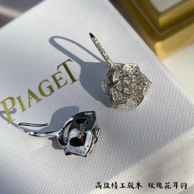 Pavé Crystal Rose-Shaped Silver-Toned Earrings 6